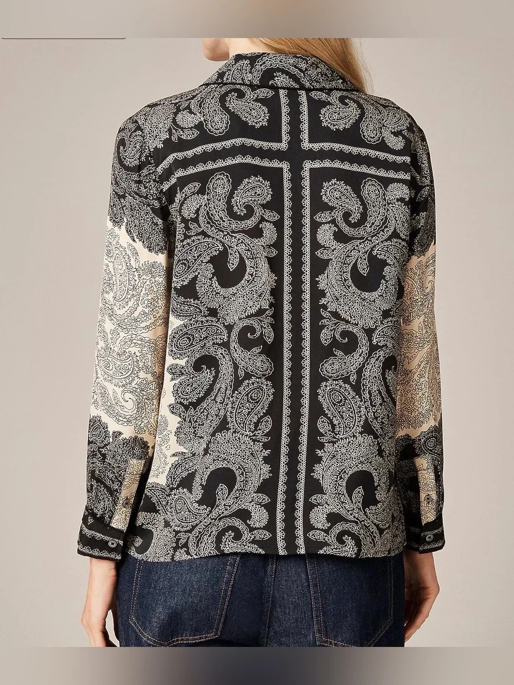 J CREW SIZE M Drapey‎ camp-collar shirt in paisley Scarf print CP645 $145
